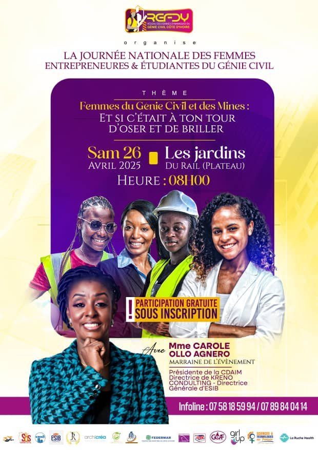 Côte d’Ivoire : BTP, une journée exceptionnelle dédiée aux Femmes Entrepreneurs et Étudiantes du Génie Civil prévue pour le 26 Avril à Abidjan