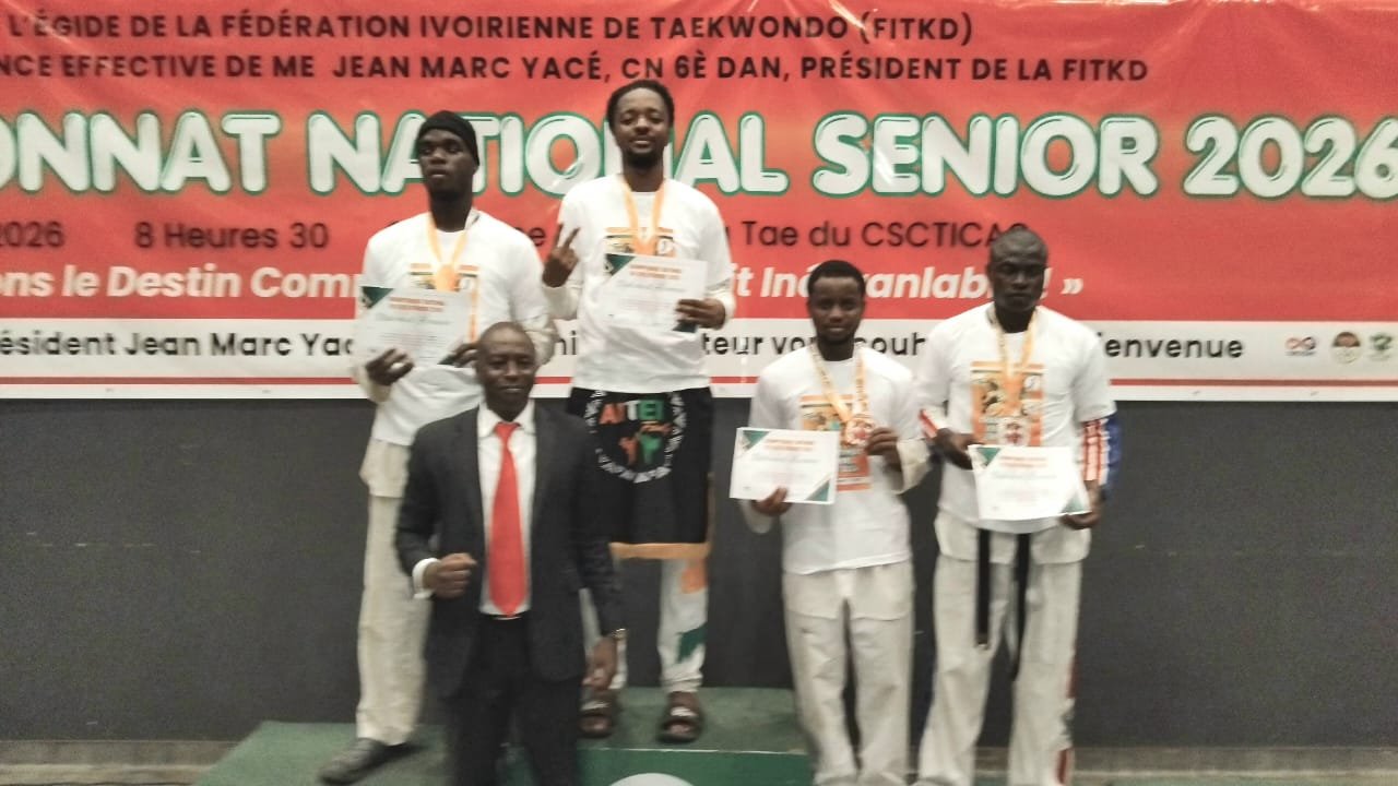 Côte d’Ivoire : Championnat national senior de taekwondo, Plateau en tête du classement final