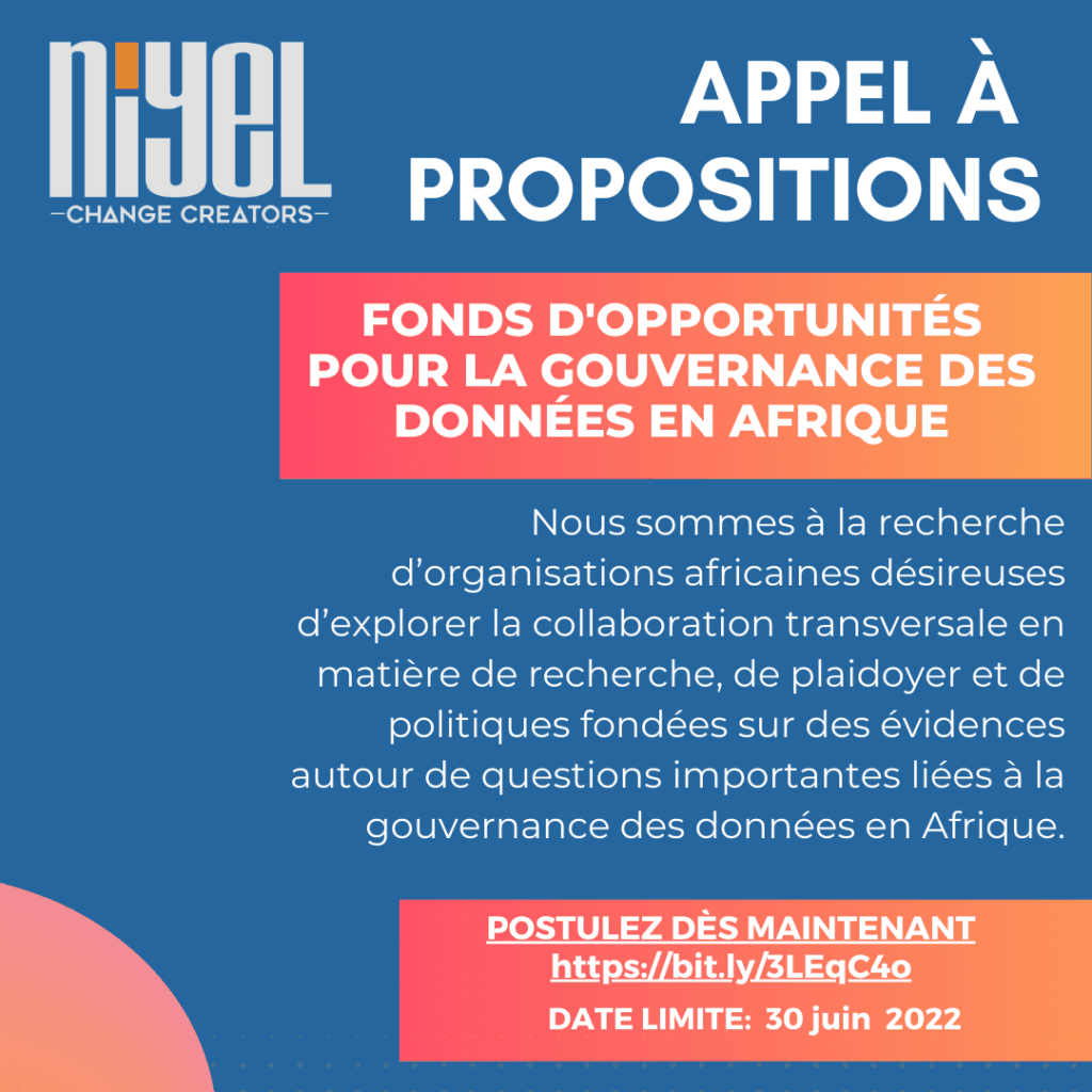 Appel à propositions lancé par Niyel pour une collaboration croisée en matière de recherche sur la gouvernance des données en Afrique