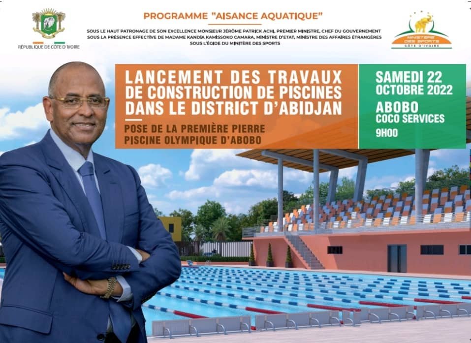 Programme "Aisance aquatique" à Abidjan: Patrick Achi lance la construction d’une piscine olympique à Abobo, ce samedi