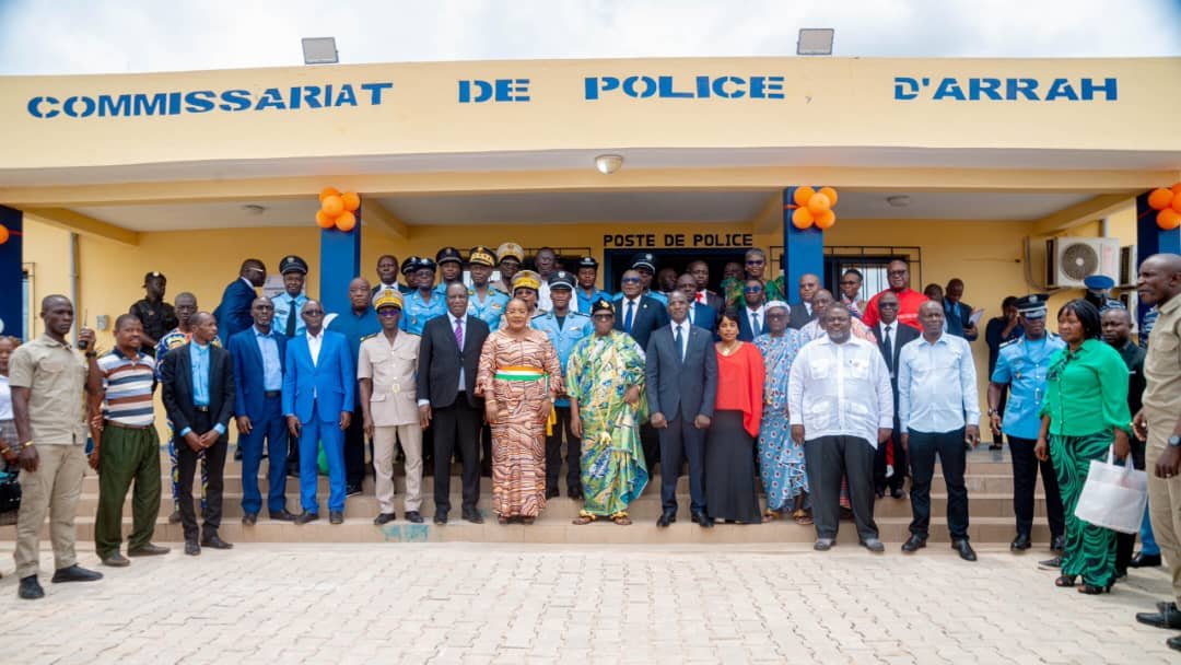 CIV/Sécurité: Harlette Badou et Vagondo Diomandé ont inauguré le premier Commissariat de police d’Arrah